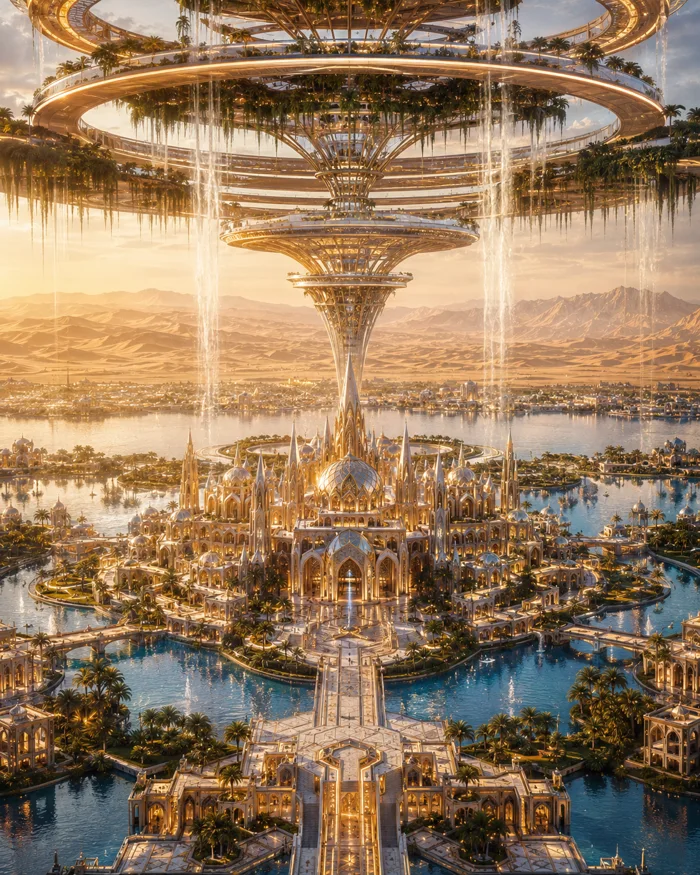 Aether Crown City — independent concept visual