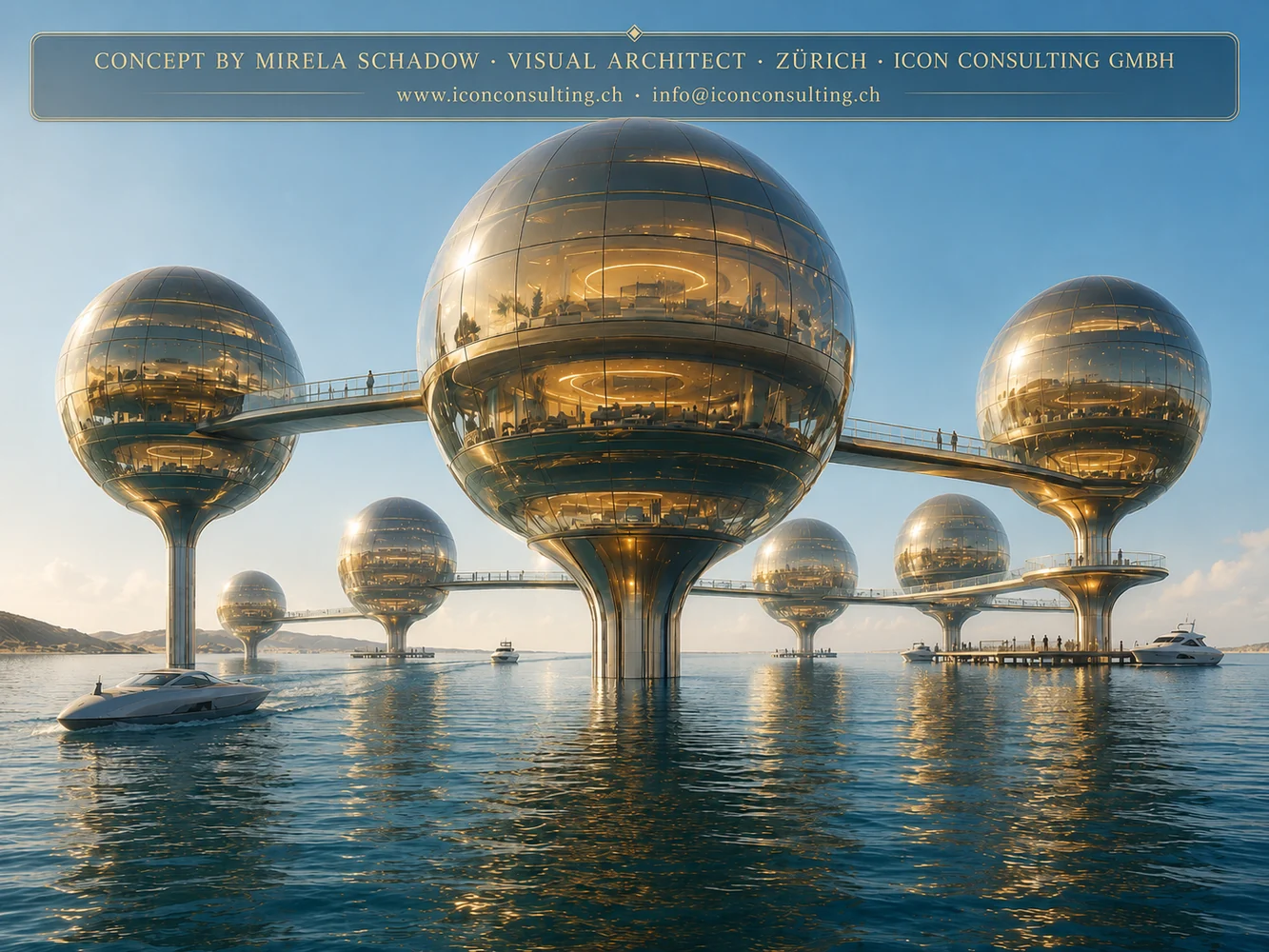 Floating orbital resort visual architecture concept